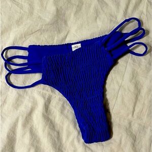 Neon navy blue swim suit botttoms, size XS